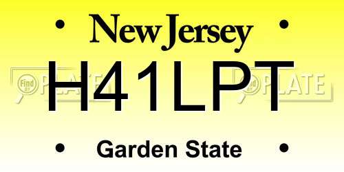 H41LPT New Jersey License Plate
