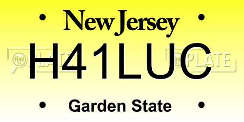 H41LUC New Jersey License Plate