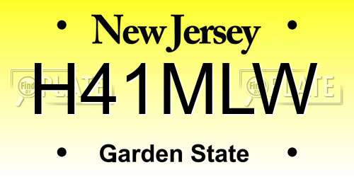 H41MLW New Jersey License Plate