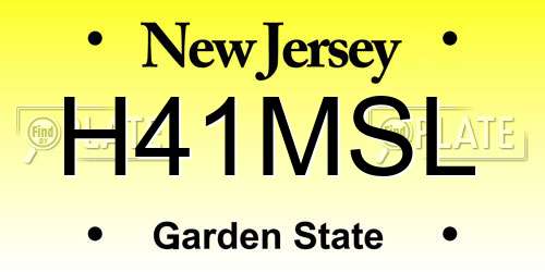 H41MSL New Jersey License Plate