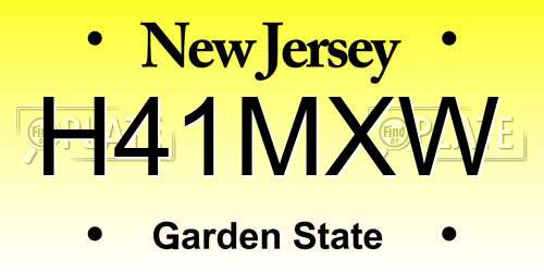 H41MXW New Jersey License Plate