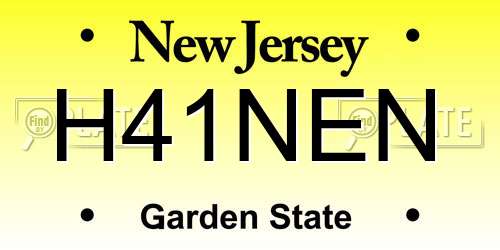 H41NEN New Jersey License Plate