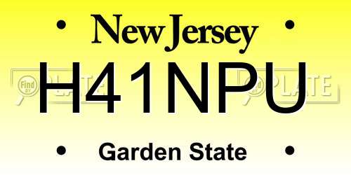 H41NPU New Jersey License Plate