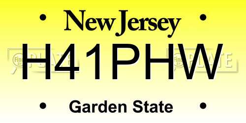 H41PHW New Jersey License Plate