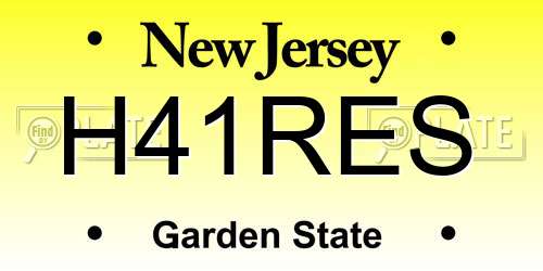 H41RES New Jersey License Plate