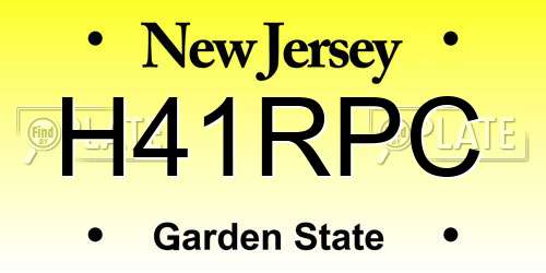 H41RPC New Jersey License Plate