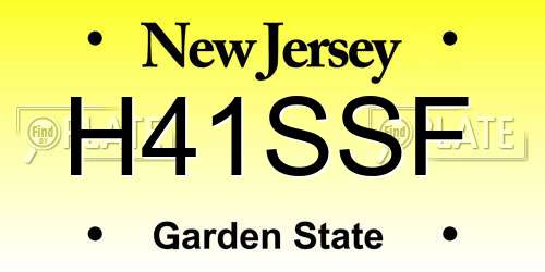 H41SSF New Jersey License Plate