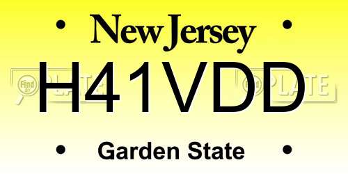 H41VDD New Jersey License Plate
