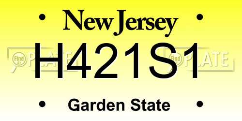 H421S1 New Jersey License Plate