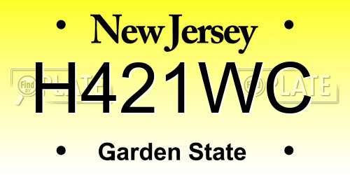H421WC New Jersey License Plate