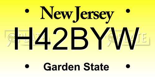 H42BYW New Jersey License Plate