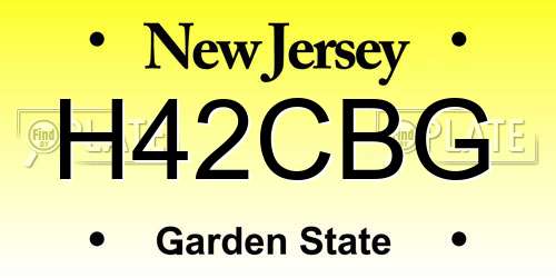 H42CBG New Jersey License Plate