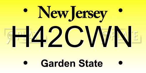 H42CWN New Jersey License Plate