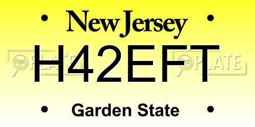 H42EFT New Jersey License Plate