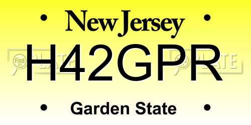 H42GPR New Jersey License Plate