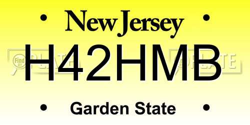 H42HMB New Jersey License Plate