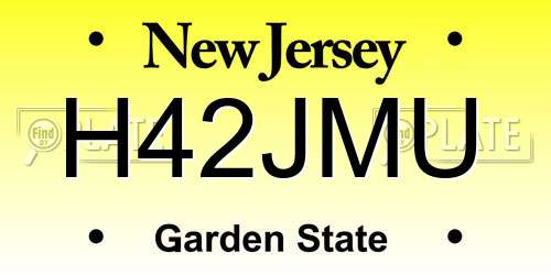 H42JMU New Jersey License Plate
