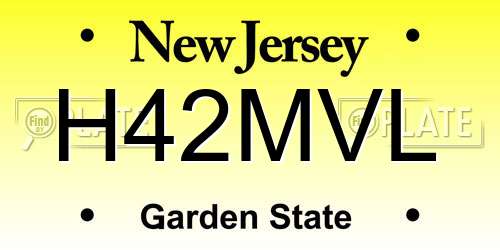 H42MVL New Jersey License Plate