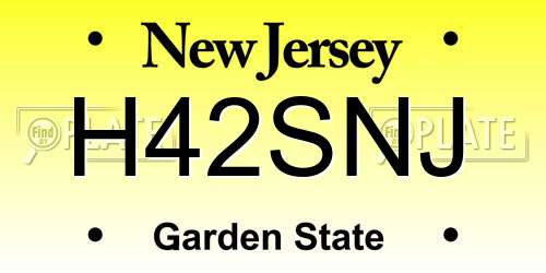 H42SNJ New Jersey License Plate