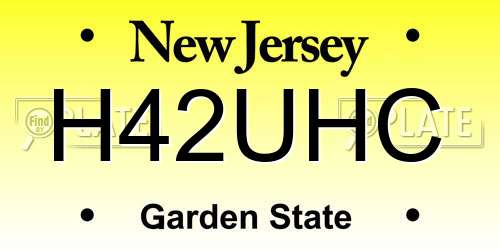 H42UHC New Jersey License Plate