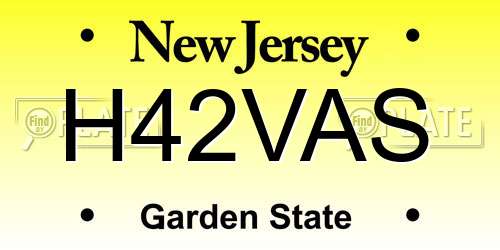 H42VAS New Jersey License Plate