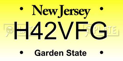 H42VFG New Jersey License Plate