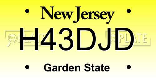 H43DJD New Jersey License Plate