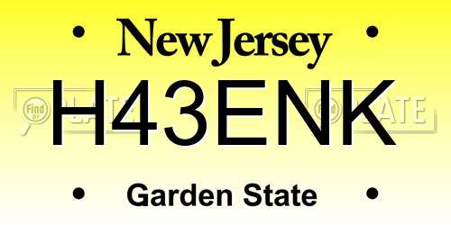 H43ENK New Jersey License Plate