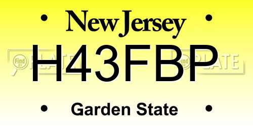 H43FBP New Jersey License Plate
