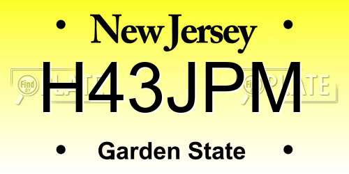 H43JPM New Jersey License Plate