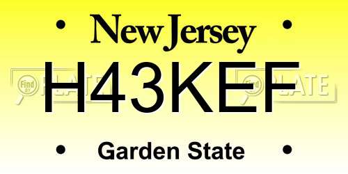H43KEF New Jersey License Plate