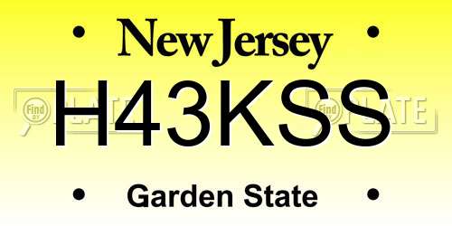 H43KSS New Jersey License Plate