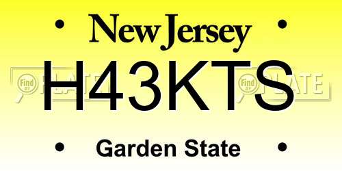 H43KTS New Jersey License Plate