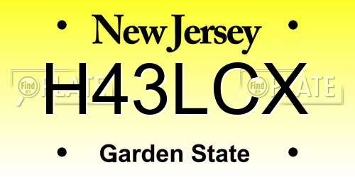 H43LCX New Jersey License Plate