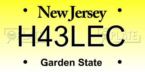 H43LEC New Jersey License Plate