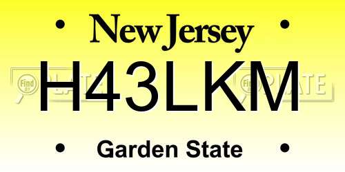 H43LKM New Jersey License Plate