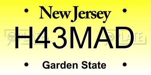 H43MAD New Jersey License Plate