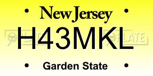 H43MKL New Jersey License Plate