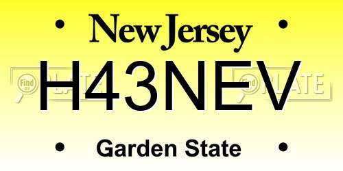 H43NEV New Jersey License Plate