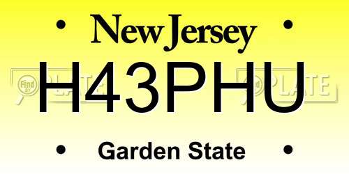 H43PHU New Jersey License Plate