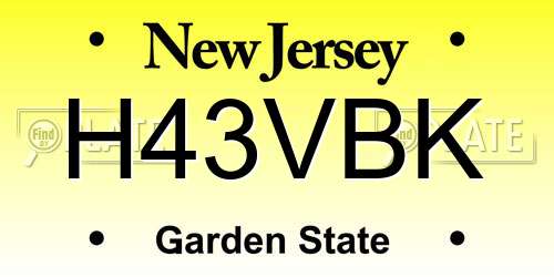 H43VBK New Jersey License Plate