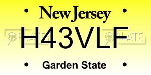 H43VLF New Jersey License Plate