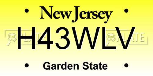 H43WLV New Jersey License Plate