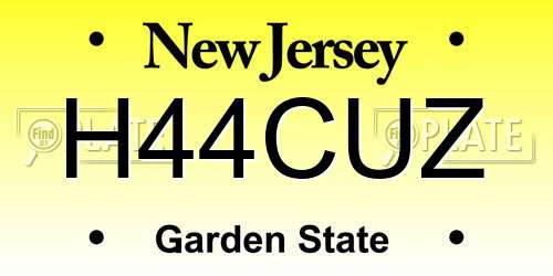 H44CUZ New Jersey License Plate