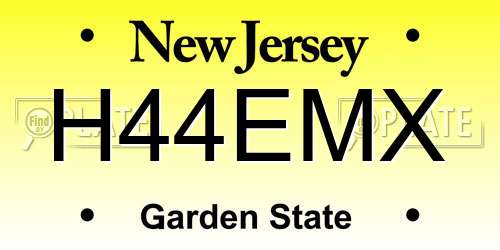 H44EMX New Jersey License Plate