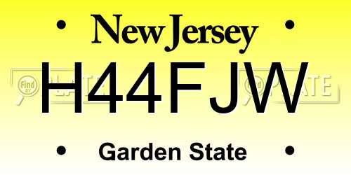 H44FJW New Jersey License Plate
