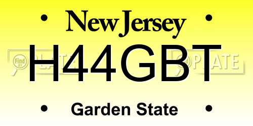 H44GBT New Jersey License Plate