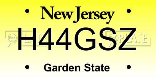 H44GSZ New Jersey License Plate