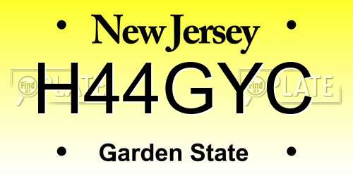 H44GYC New Jersey License Plate