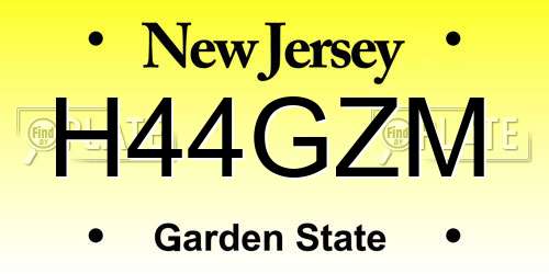 H44GZM New Jersey License Plate